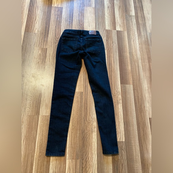 Paris Blues Zip Button Straight Leg/ Skinny Cotton Jeans Black Junior Size 1 - Picture 2 of 8